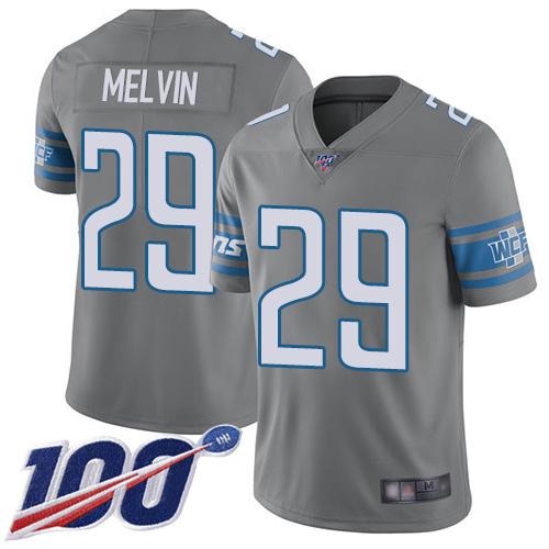 Detroit Lions Limited Steel Youth Rashaan Melvin Jersey NFL Football 29 100th Season Rush Vapor Untouchable